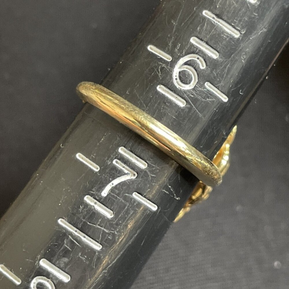 Vintage 1970s Signed Avon Floral Porcelain Locket Ring Gold-tone Sz 6.5 - 7.25 - Picture 3 of 10